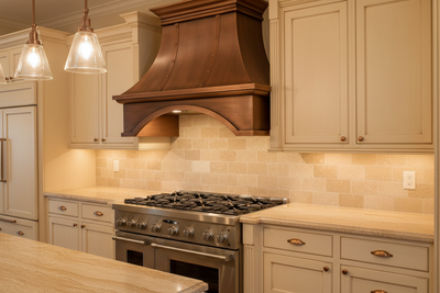 Akicon Custom Copper Range Hood Handmade with Custom Size and Finish
