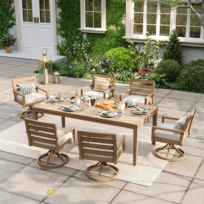 7-Piece Swivel Rocker Seating Outdoor Dining Set