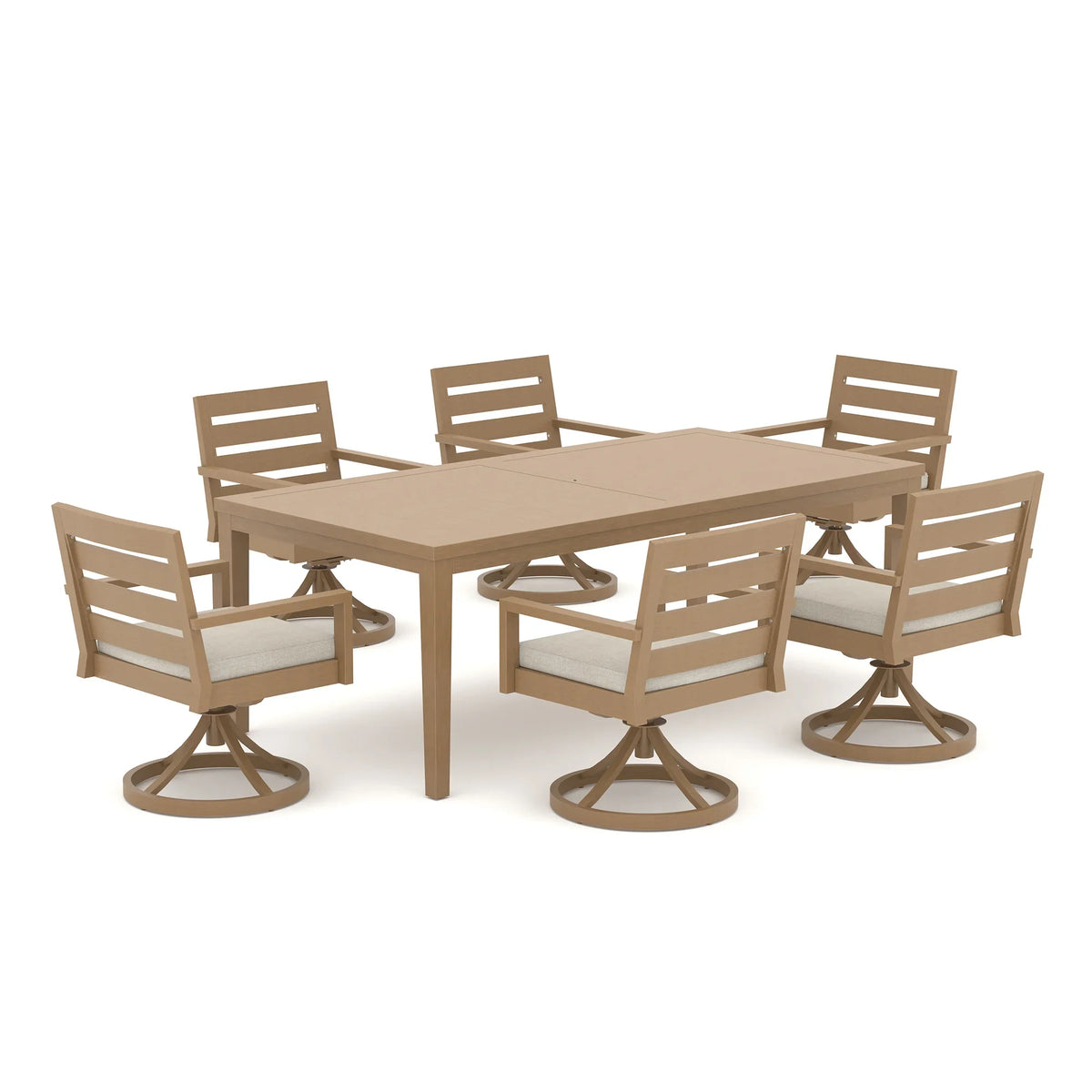 7-Piece Swivel Rocker Seating Outdoor Dining Set