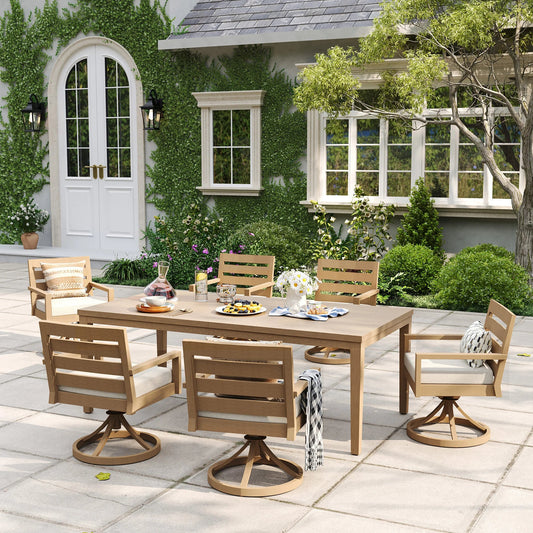 7-Piece Swivel Rocker Seating Outdoor Dining Set