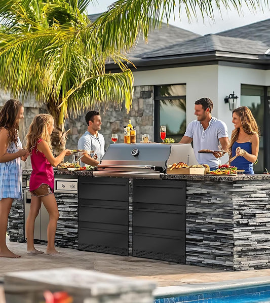 3-Tier Drawer Outdoor Beverage Refrigerator, Hold 180 Cans 24 Inch Undercounter & Built-In Beverage Fridge with Temperature Control, Waterproof Freestanding Beverage Cooler for Home,Commercial Use