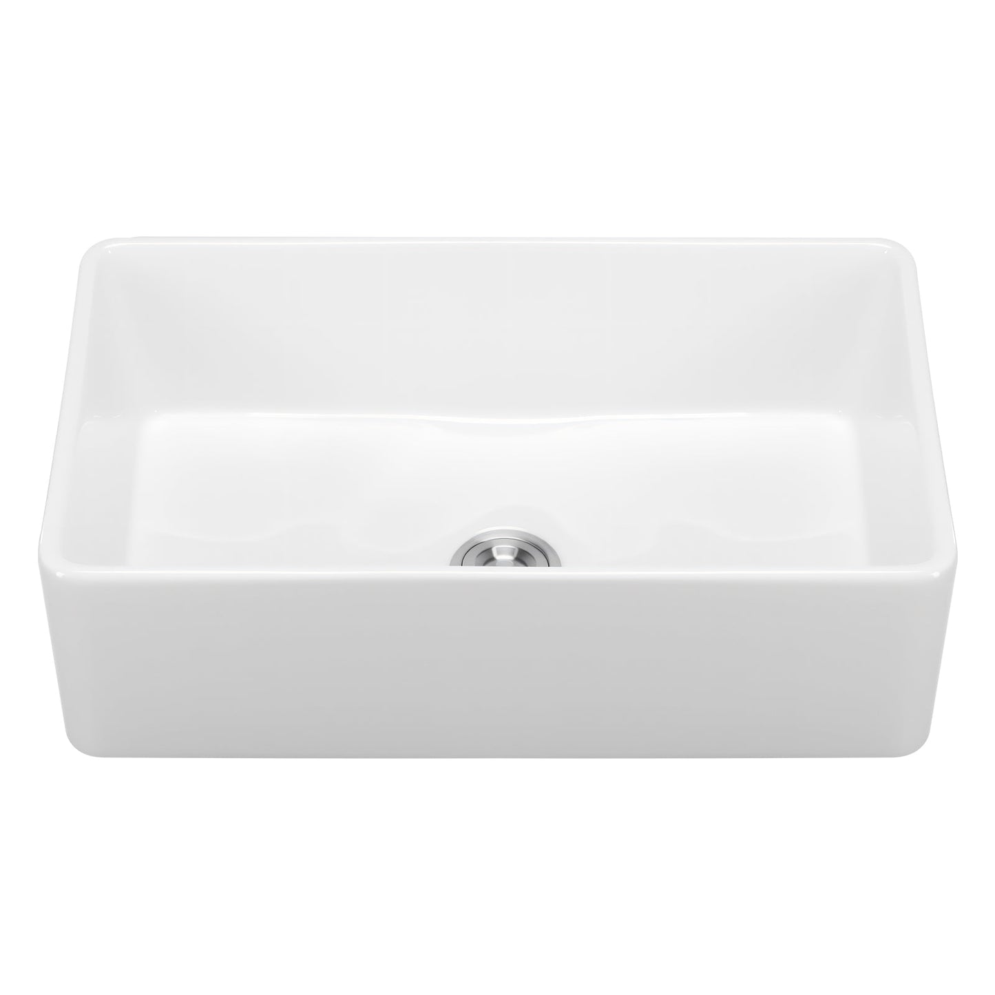 33.5x20 in Farmhouse Sink Undermount Kitchen Single Bowl Basin Fireclay White