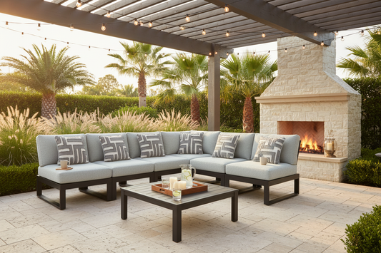 Beachloft Outdoor Sectional on Luxury Patio Setting
