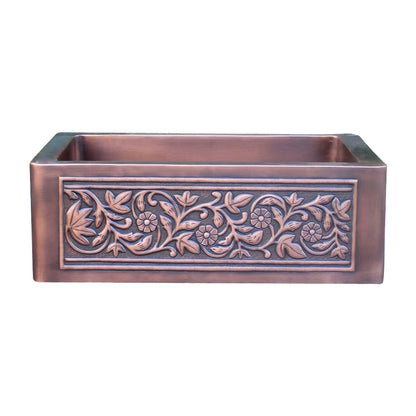 Akicon Custom Single Bowl Farmhouse Kitchen Copper Sink