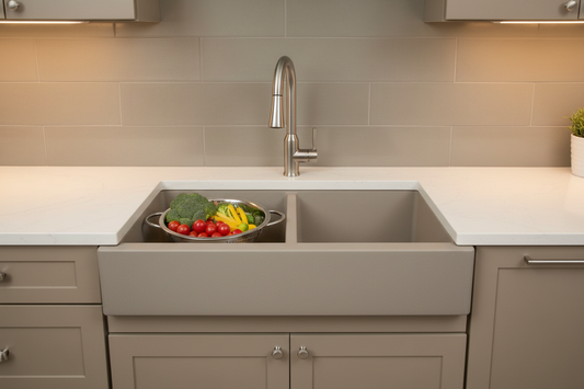 Blanco Precis 33" Double Basin SILGRANIT Sink in Modern Kitchen