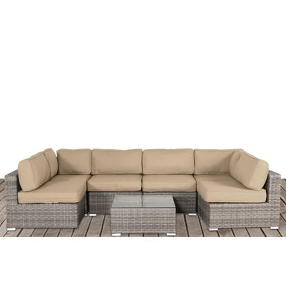 Seating Set With Cushions Handcrafted Wicker Design
