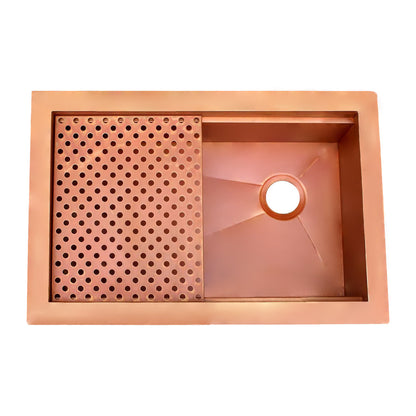 Akicon Custom Handmade Copper Undermount Workstation Kitchen Sink