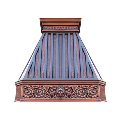 Akicon Custom Handmade Copper Range Hood for Island and Wall Mount Kitchens