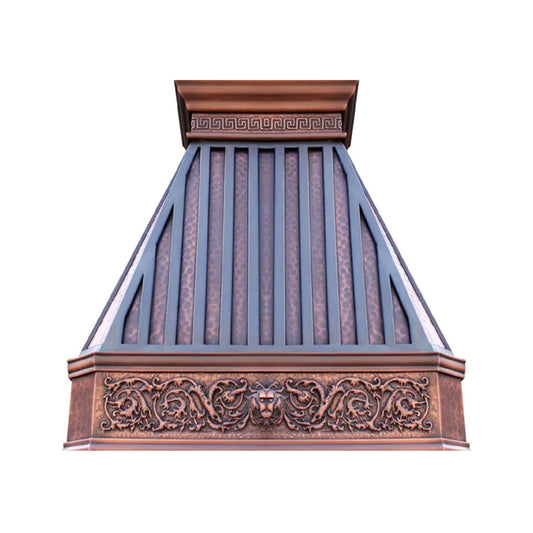 Akicon Custom Handmade Copper Range Hood for Island and Wall Mount Kitchens