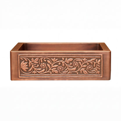 Akicon Custom Single Bowl Farmhouse Kitchen Copper Sink