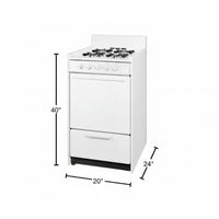 Compact Gas Range Built for Small Kitchens, 2.5 Cu Ft Oven, Battery Ignition, Broiler Drawer