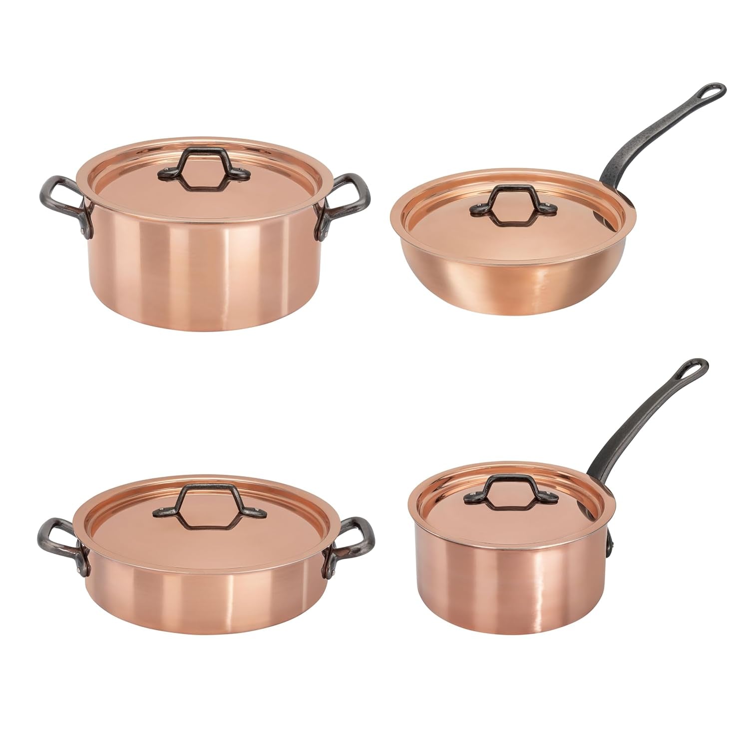 Bourgeat Copper Cookware Set, Set of 8