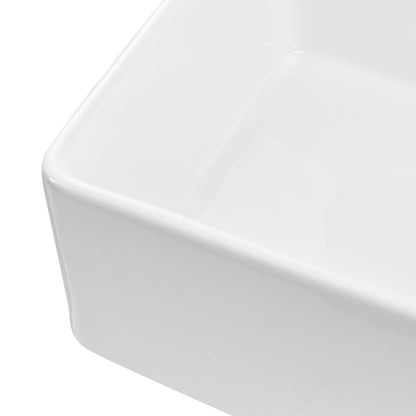 33.5x20 in Farmhouse Sink Undermount Kitchen Single Bowl Basin Fireclay White