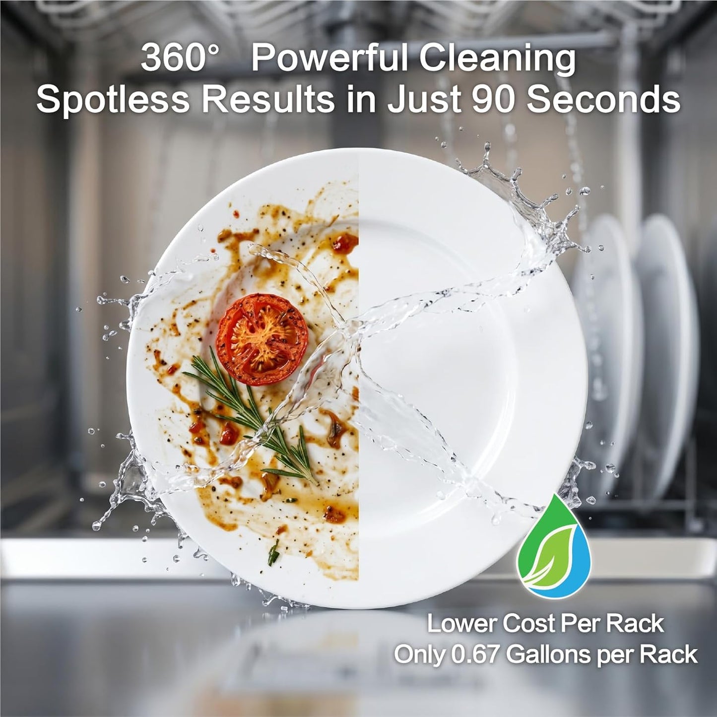 Commercial Dishwasher, High-Temp Undercounter Dishwasher, 40 Racks/Hr, 208-240V, 1 Phase Stainless Steel Glasswasher Perfect Fit for Restaurant, Catering, Bar & Cafe