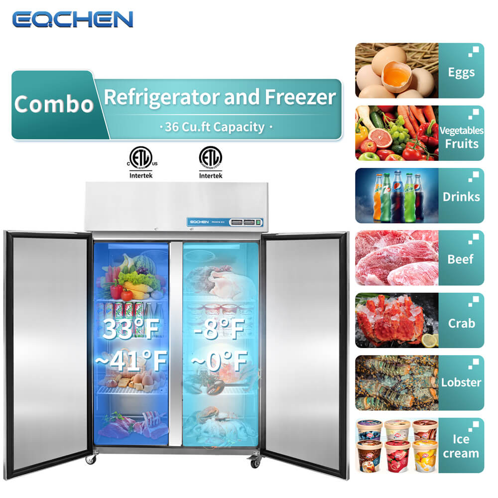 48 Inch 2 Door Garage Fridge Freezer Combo