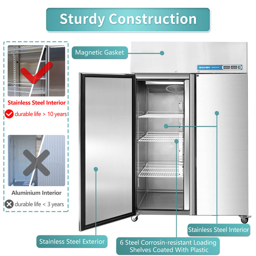 48 Inch 2 Door Garage Fridge Freezer Combo