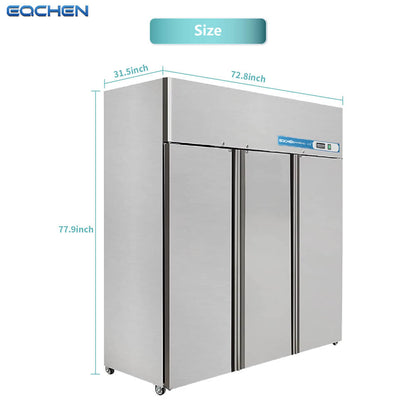 72 Inch 3 Door Garage Fridge Freezer Combo