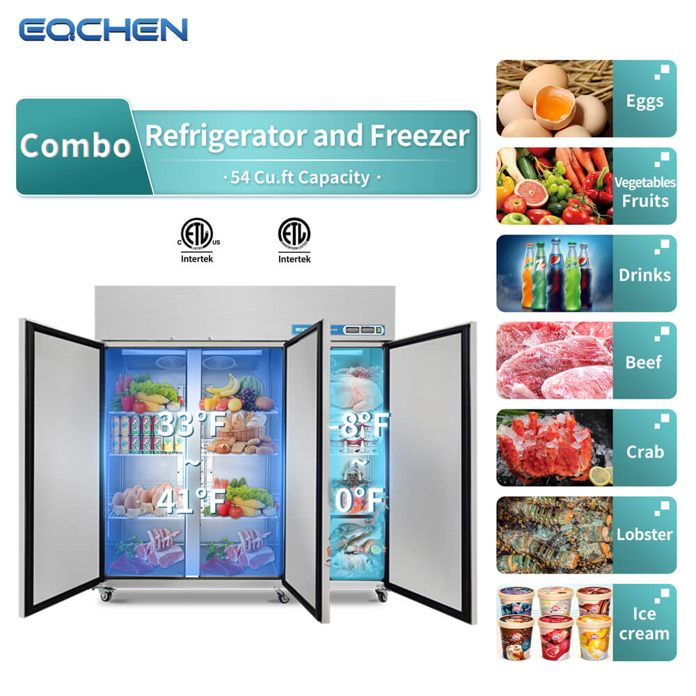 72 Inch 3 Door Garage Fridge Freezer Combo