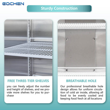 72 Inch 3 Door Garage Fridge Freezer Combo