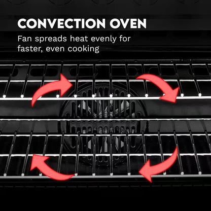 36 In. Nebula Collection 4.4 Cu. Ft. Gas Range, 5-Burners, Rapid Convection Oven, Cast Iron Grates in Matte Black