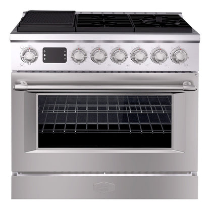 36” Freestanding Gas Range with 6 Sealed Burners Cooktop, Natural Gas/LP Convertible
