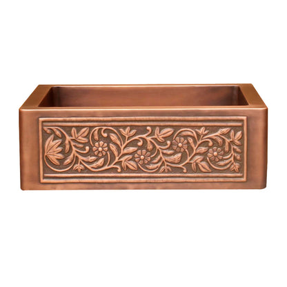 Akicon Custom Single Bowl Farmhouse Kitchen Copper Sink