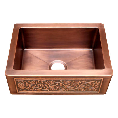 Akicon Custom Single Bowl Farmhouse Kitchen Copper Sink