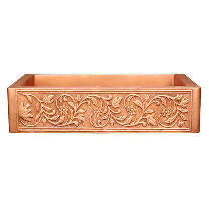 Akicon Custom Single Bowl Farmhouse Kitchen Copper Sink