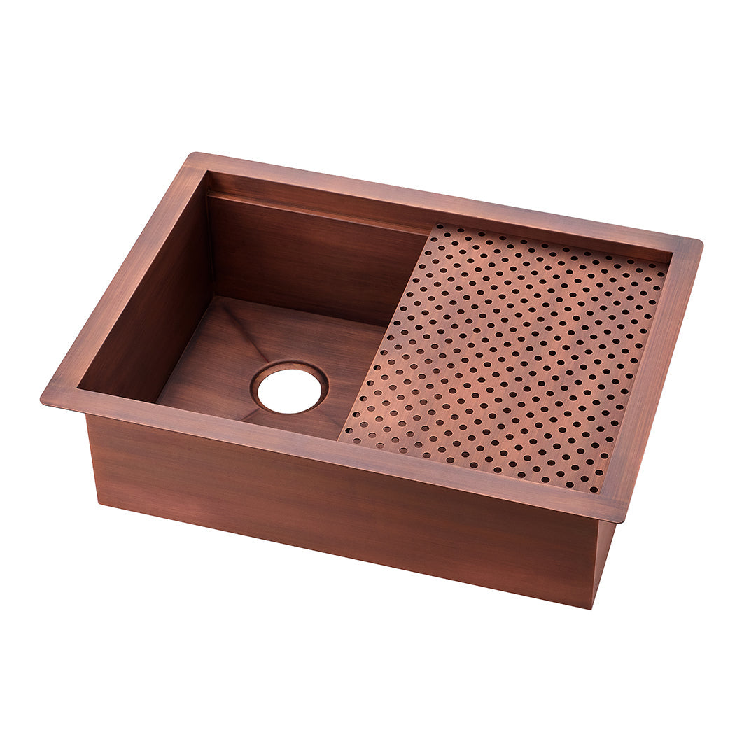 Akicon Custom Handmade Copper Undermount Workstation Kitchen Sink