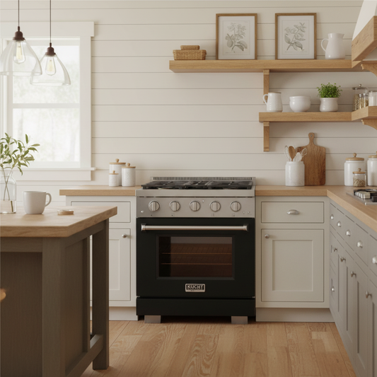 Kucht 30" Freestanding Professional Gas Range Liquid Propane KFX3000X/LP-BK