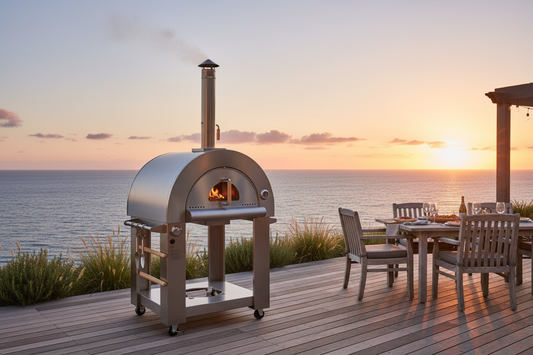 Kokomo 32" Stainless Pizza Oven on Oceanfront Coastal Deck