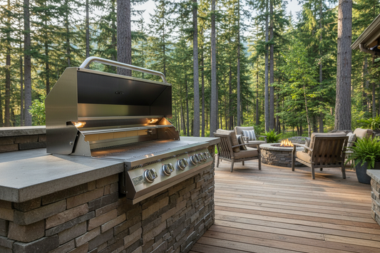 Kokomo 40" Built-In Gas Grill in Forest Backyard Setting