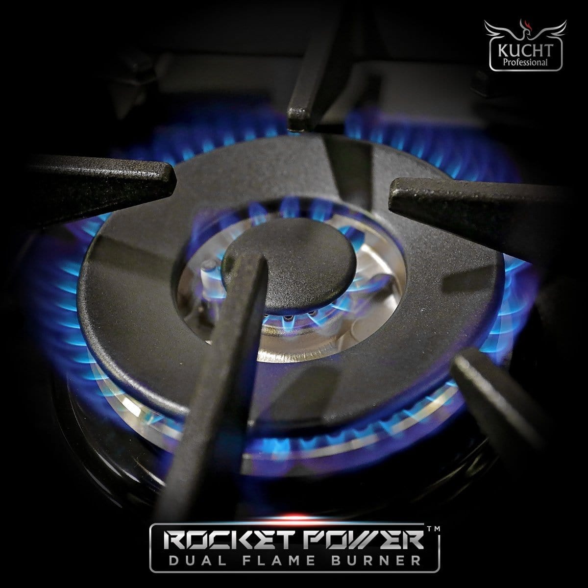 Kucht 48" Propane Range in Stainless Steel, Blue Doors, KNG481/LP-B
