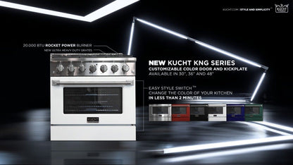 Kucht 48" Propane Range in Stainless Steel, Blue Doors, KNG481/LP-B