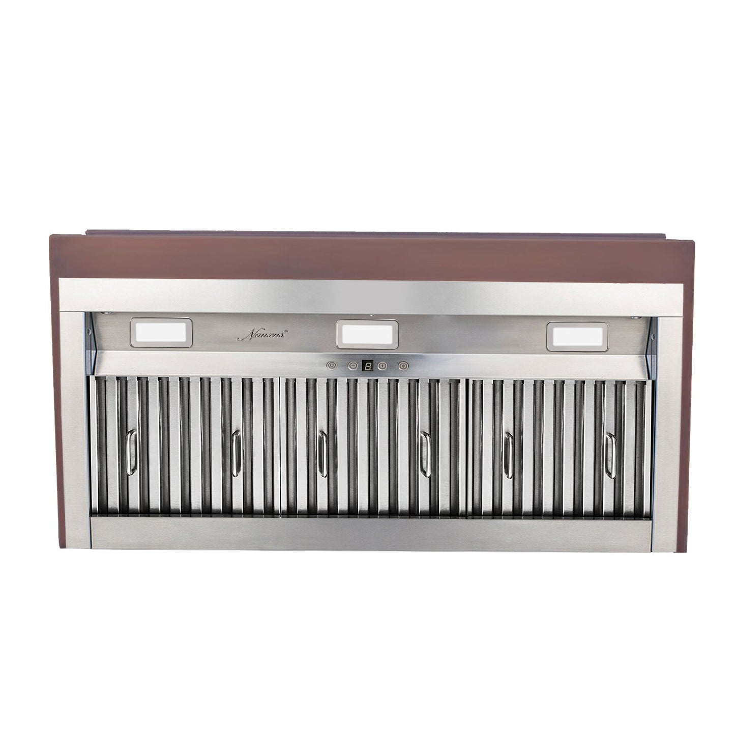 NAUXUS Handcrafted Custom Kitchen Copper Range Hood Wall/Island Mount,  HCW42BBA