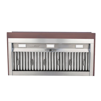 NAUXUS Handcrafted Custom Kitchen Copper Range Hood Wall/Island Mount,  HCW42BBA