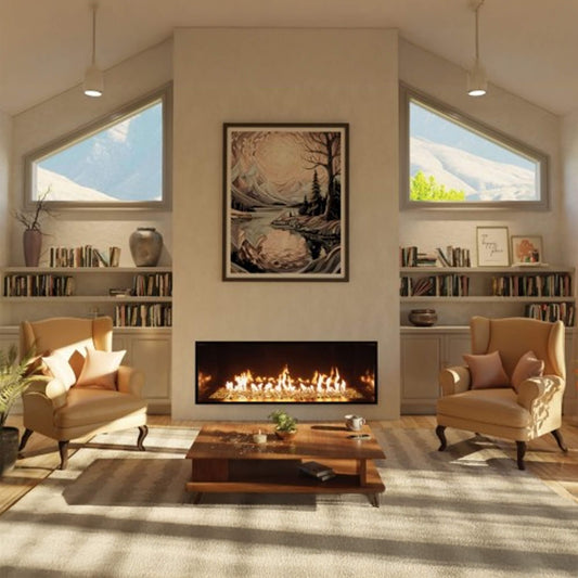 Summit 72-Inch Linear Fireplace With Bedrock [SML-72BR]