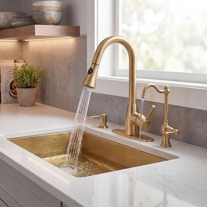 Akicon Custom Handmade Solid Copper Undermount Kitchen Sink