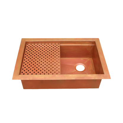 Akicon Custom Handmade Copper Undermount Workstation Kitchen Sink