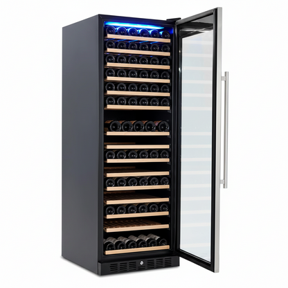 Wine Cooler Cabinet Beverage Refrigerator Freestand Wine Cellar with Digital Temperature Control - 133 Bottle Wine Cooler Fridge for Red/White/Champagne/Sparkling Wines