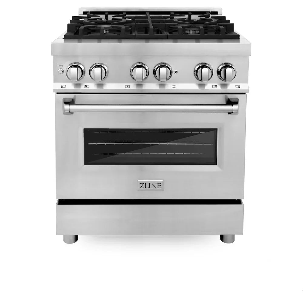 ZLINE Kitchen Package Refrigerator, Range , Range Hood , Microwave, Dishwasher 5KPR-RARH30-MWDWV
