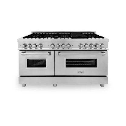 ZLINE Kitchen Package Refrigerator, Range , Range Hood , Microwave, Dishwasher 5KPR-RARH60-MWDWV