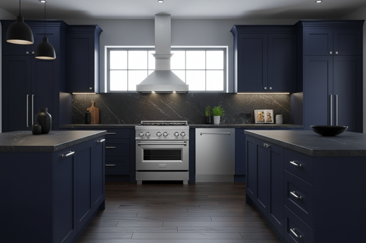 ZLINE 30" Bundle in Dark Blue Kitchen