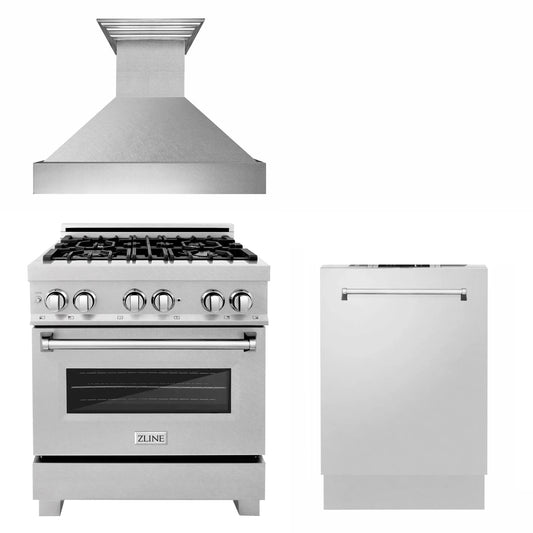 ZLINE 30" Bundled Stainless DualRange RangeHood Dishwasher 3KP-RASRH30-DW