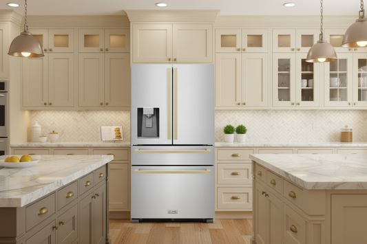 ZLINE 36" Autograph French Door Refrigerator with Ice & Water in Luxury Kitchen