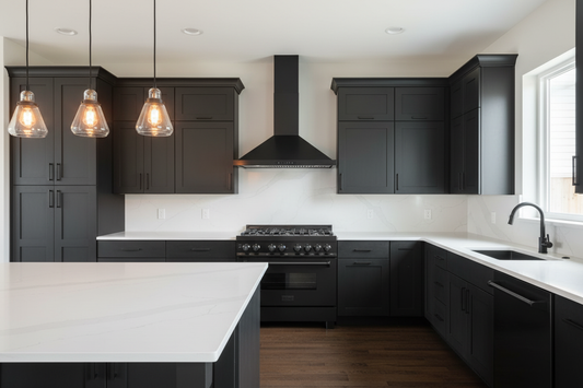 ZLINE 36" Matte Black Set in Kitchen Setting