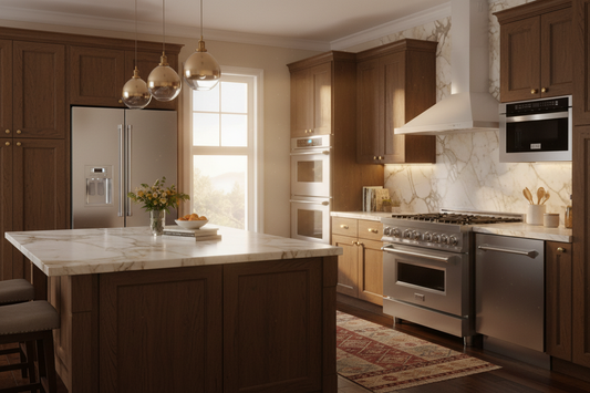 ZLINE Appliances in Warm Kitchen Setting